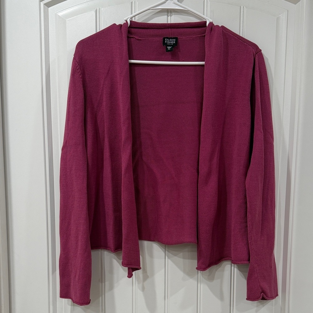 EUC Eileen Fisher Pink Silk Blend Cardigan
